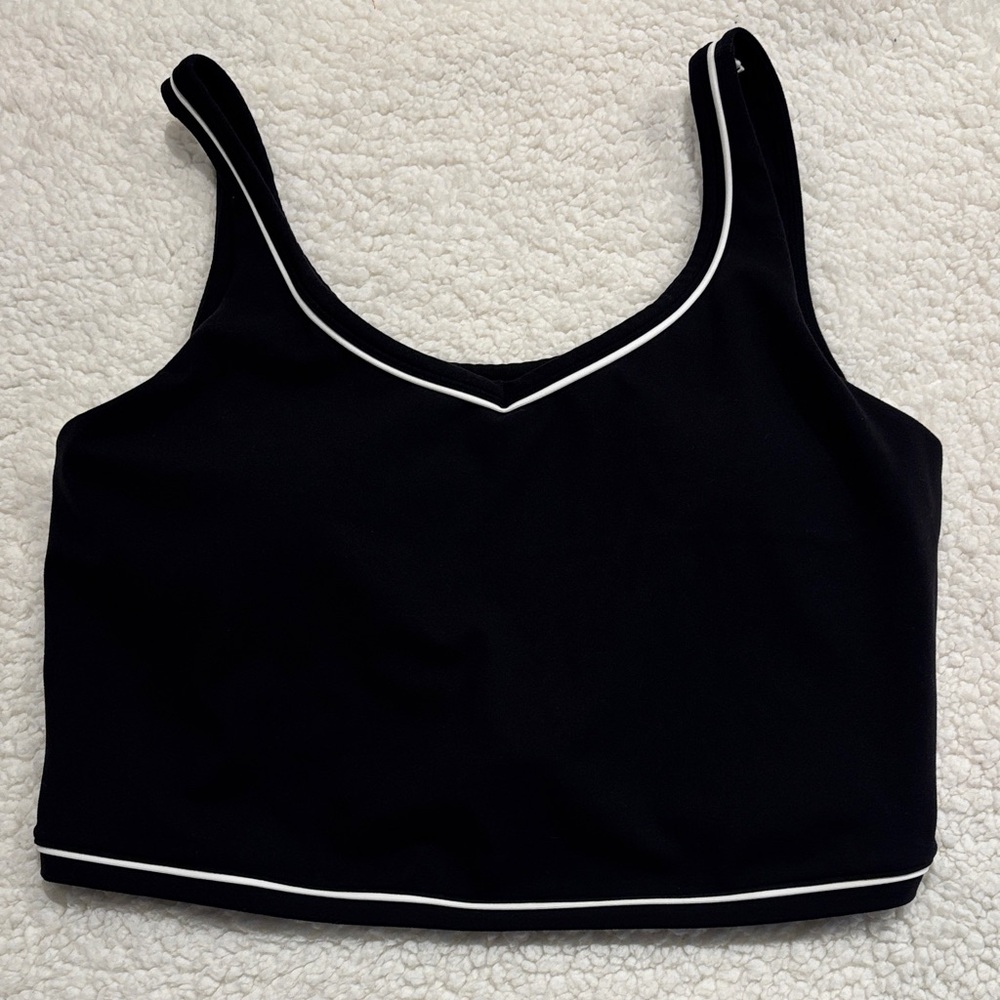 Black FLX Active Top with White Trim